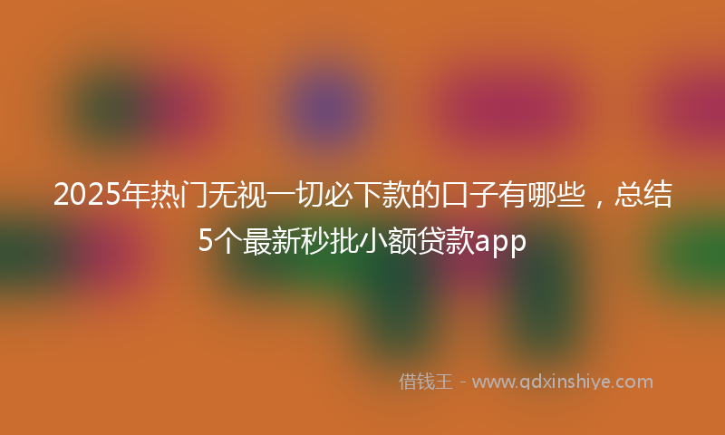 2025年热门无视一切必下款的口子有哪些，总结5个最新秒批小额贷款app