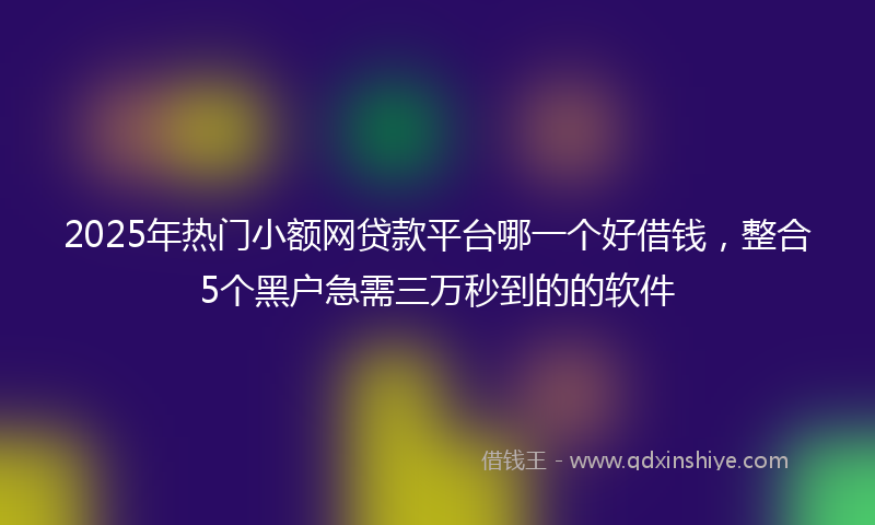 2025年热门小额网贷款平台哪一个好借钱，整合5个黑户急需三万秒到的的软件