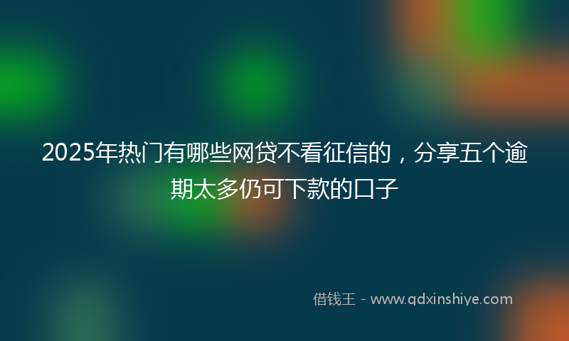 2025年热门有哪些网贷不看征信的，分享五个逾期太多仍可下款的口子