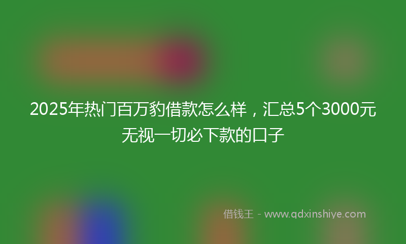 2025年热门百万豹借款怎么样，汇总5个3000元无视一切必下款的口子