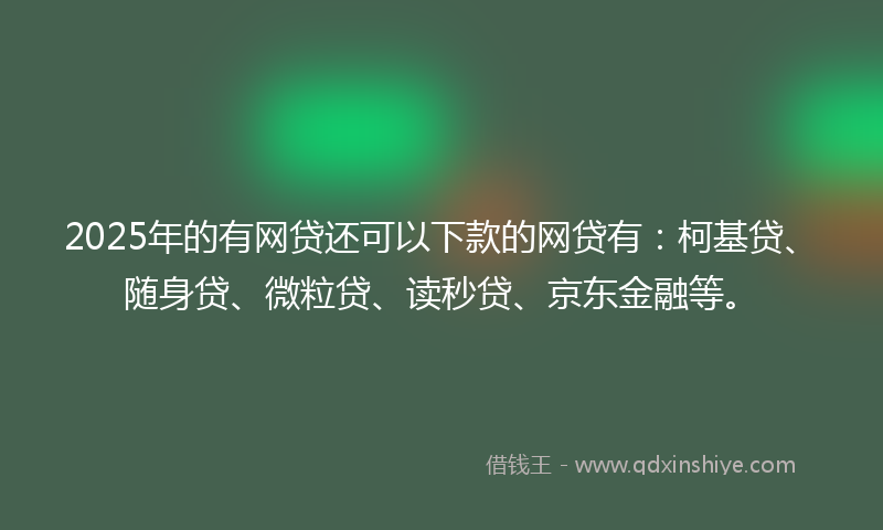 2025年的有网贷还可以下款的网贷有：柯基贷、随身贷、微粒贷、读秒贷、京东金融等。