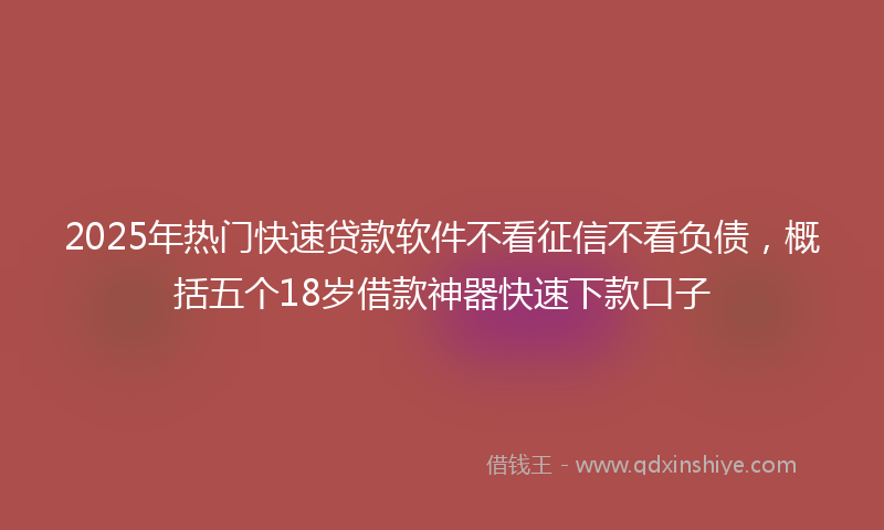 2025年热门快速贷款软件不看征信不看负债,概括五个18岁借款神器快速下款口子