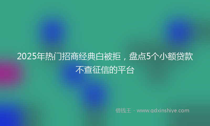 2025年热门招商经典白被拒，盘点5个小额贷款不查征信的平台