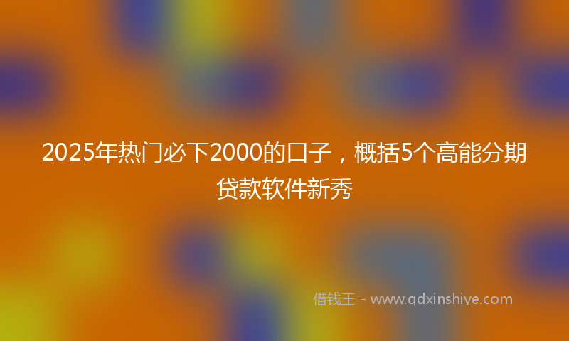 2025年热门必下2000的口子，概括5个高能分期贷款软件新秀