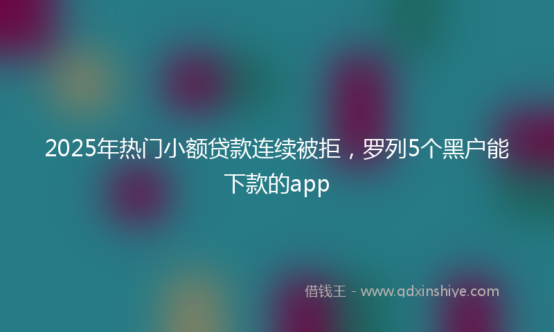 2025年热门小额贷款连续被拒，罗列5个黑户能下款的app