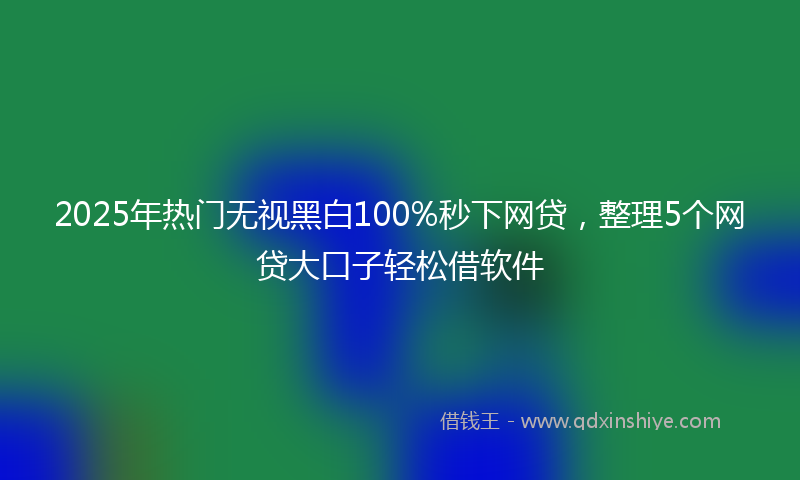 2025年热门无视黑白100%秒下网贷，整理5个网贷大口子轻松借软件