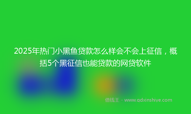 2025年热门小黑鱼贷款怎么样会不会上征信，概括5个黑征信也能贷款的网贷软件