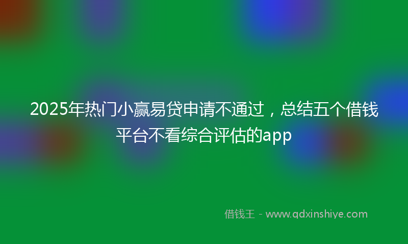2025年热门小赢易贷申请不通过，总结五个借钱平台不看综合评估的app