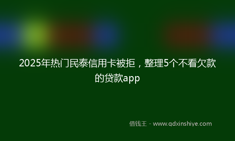 2025年热门民泰信用卡被拒，整理5个不看欠款的贷款app