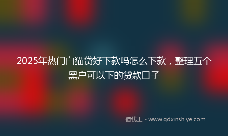 2025年热门白猫贷好下款吗怎么下款，整理五个黑户可以下的贷款口子