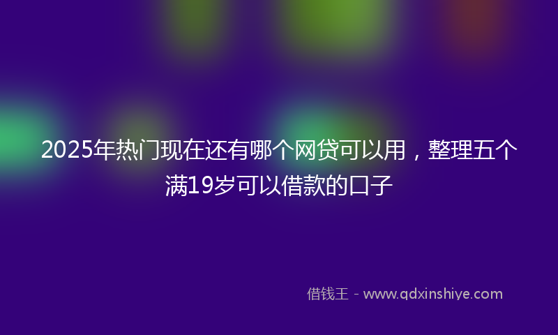 2025年热门现在还有哪个网贷可以用，整理五个满19岁可以借款的口子