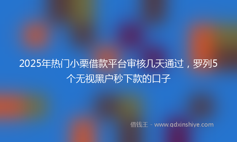 2025年热门小栗借款平台审核几天通过，罗列5个无视黑户秒下款的口子