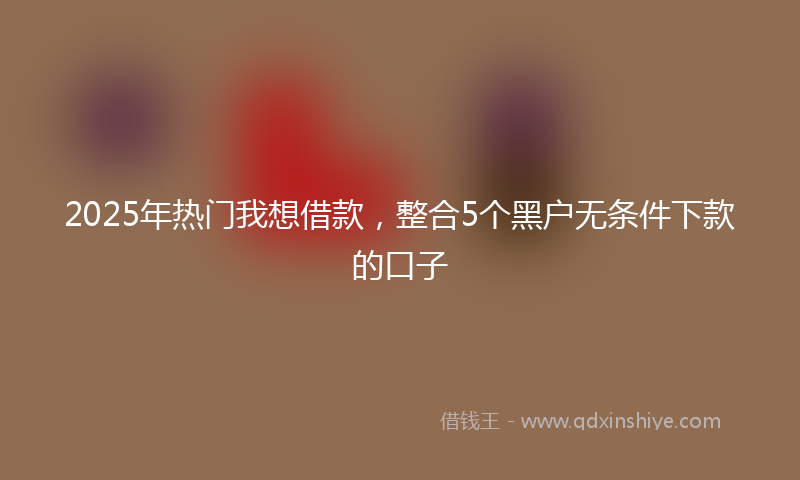 2025年热门我想借款，整合5个黑户无条件下款的口子