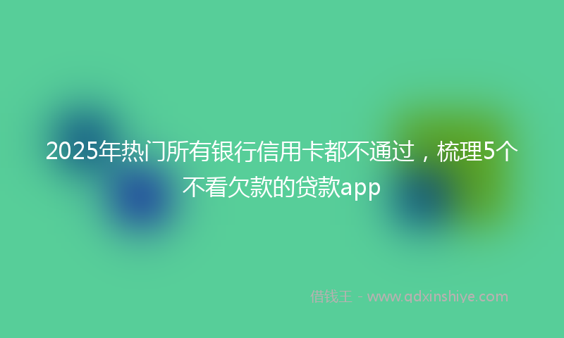 2025年热门所有银行信用卡都不通过，梳理5个不看欠款的贷款app