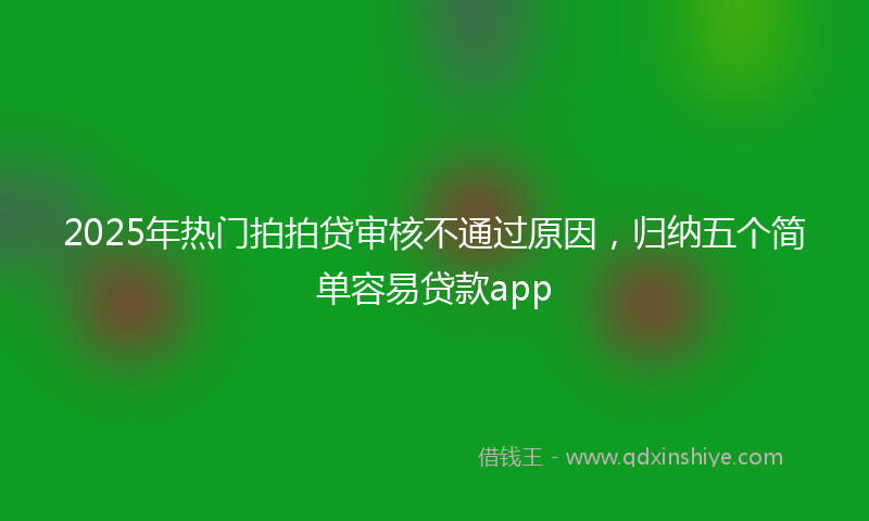 2025年热门拍拍贷审核不通过原因，归纳五个简单容易贷款app