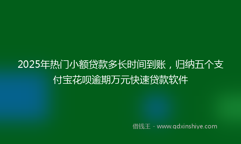 2025年热门小额贷款多长时间到账，归纳五个支付宝花呗逾期万元快速贷款软件