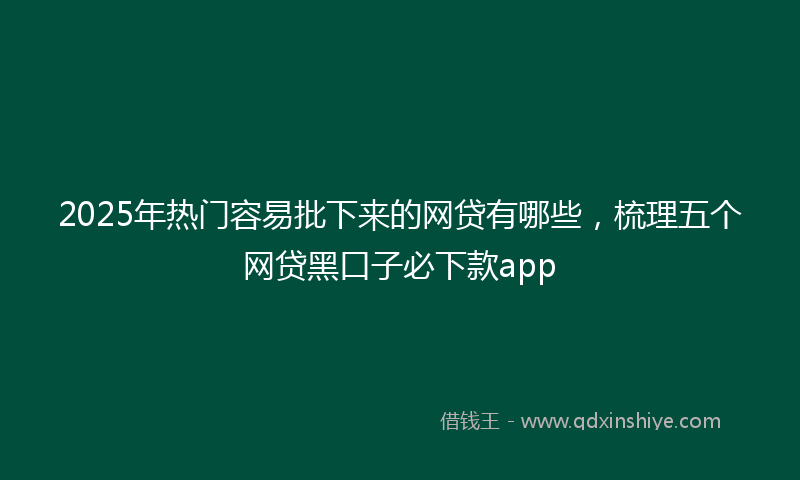 2025年热门容易批下来的网贷有哪些，梳理五个网贷黑口子必下款app