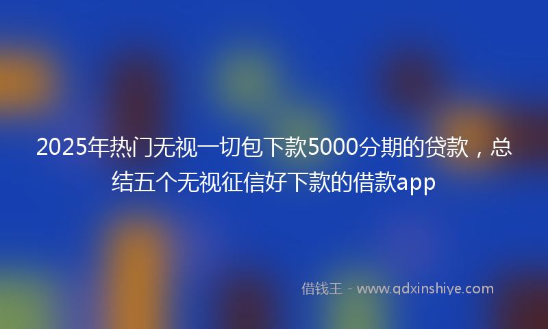 2025年热门无视一切包下款5000分期的贷款，总结五个无视征信好下款的借款app