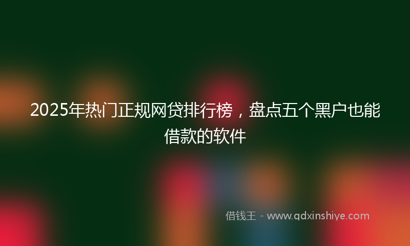 2025年热门正规网贷排行榜，盘点五个黑户也能借款的软件
