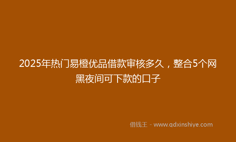 2025年热门易橙优品借款审核多久，整合5个网黑夜间可下款的口子