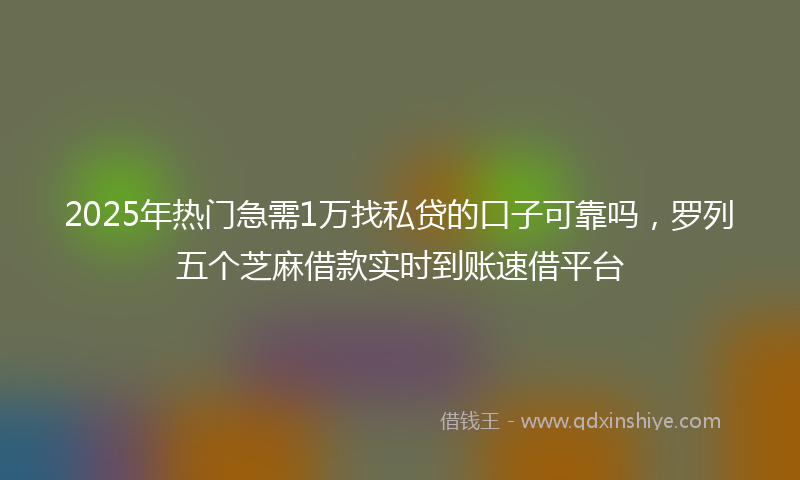2025年热门急需1万找私贷的口子可靠吗，罗列五个芝麻借款实时到账速借平台