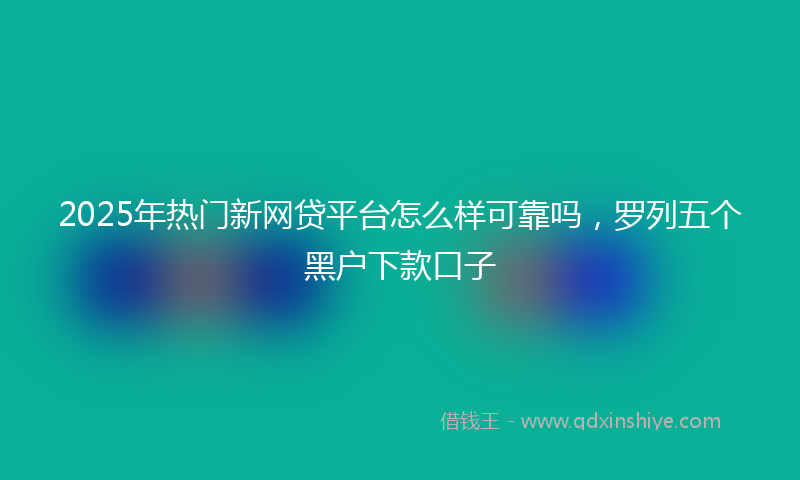 2025年热门新网贷平台怎么样可靠吗，罗列五个黑户下款口子