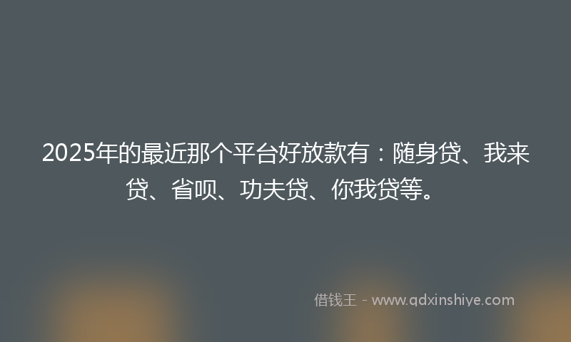 2025年的最近那个平台好放款有：随身贷、我来贷、省呗、功夫贷、你我贷等。
