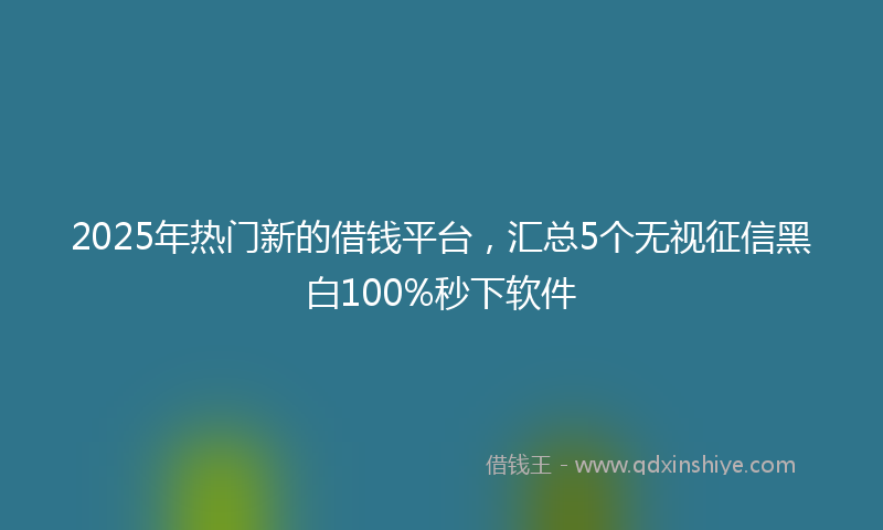 2025年热门新的借钱平台，汇总5个无视征信黑白100%秒下软件