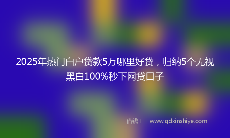 2025年热门白户贷款5万哪里好贷，归纳5个无视黑白100%秒下网贷口子