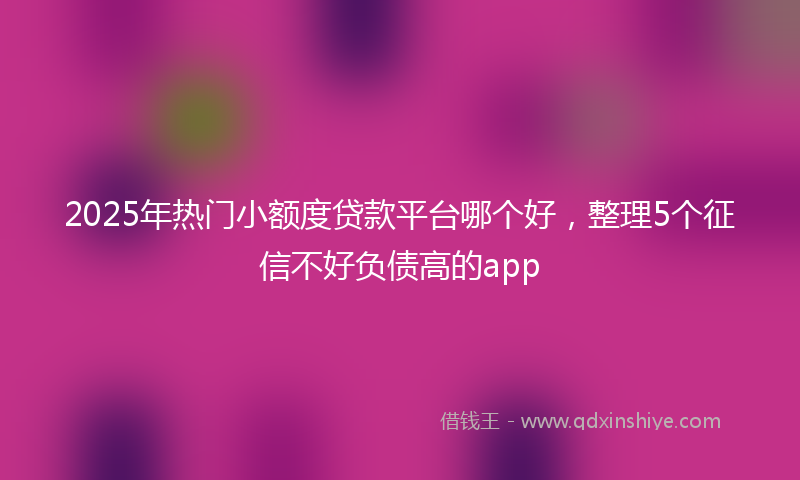 2025年热门小额度贷款平台哪个好，整理5个征信不好负债高的app