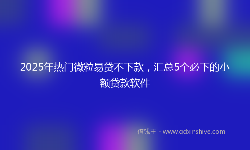2025年热门微粒易贷不下款，汇总5个必下的小额贷款软件