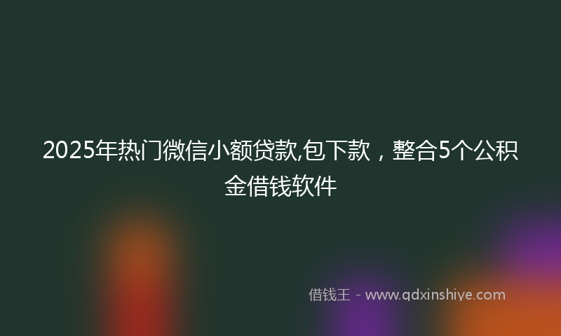 2025年热门微信小额贷款,包下款，整合5个公积金借钱软件