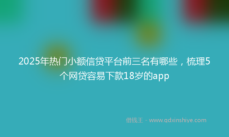 2025年热门小额信贷平台前三名有哪些，梳理5个网贷容易下款18岁的app