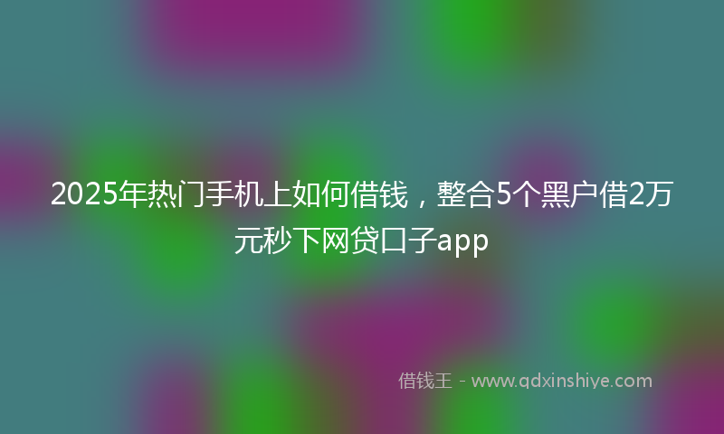 2025年热门手机上如何借钱，整合5个黑户借2万元秒下网贷口子app