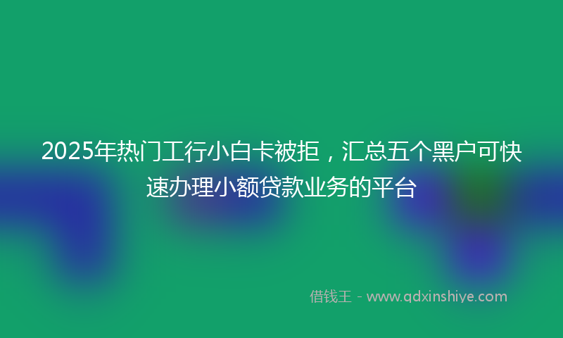 2025年热门工行小白卡被拒，汇总五个黑户可快速办理小额贷款业务的平台