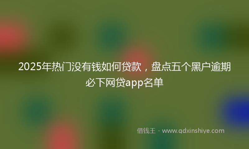 2025年热门没有钱如何贷款，盘点五个黑户逾期必下网贷app名单