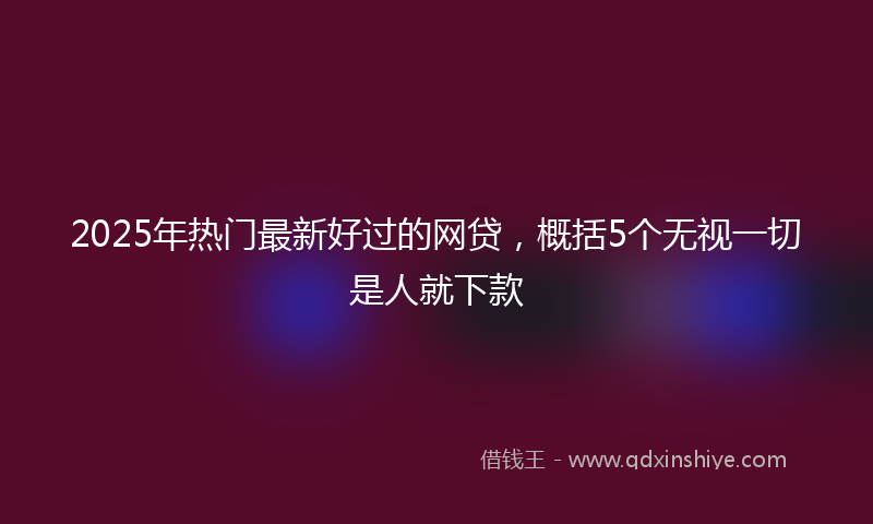 2025年热门最新好过的网贷，概括5个无视一切是人就下款