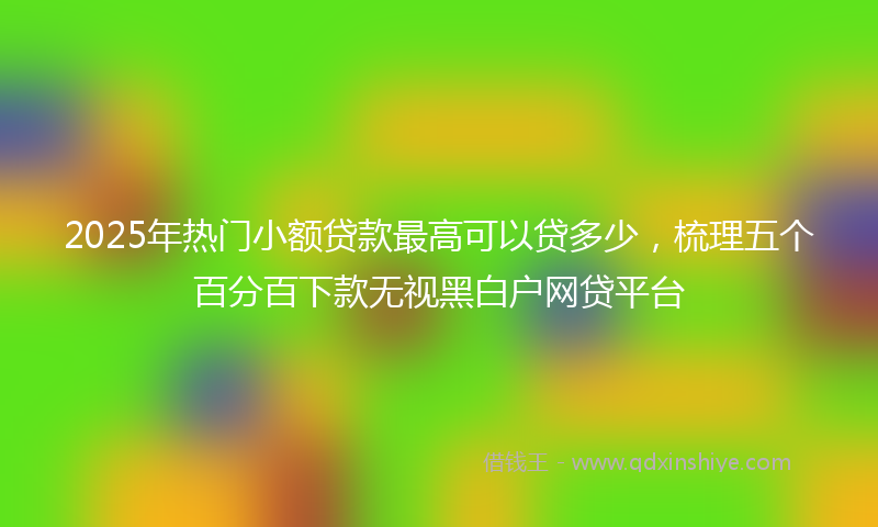 2025年热门小额贷款最高可以贷多少，梳理五个百分百下款无视黑白户网贷平台