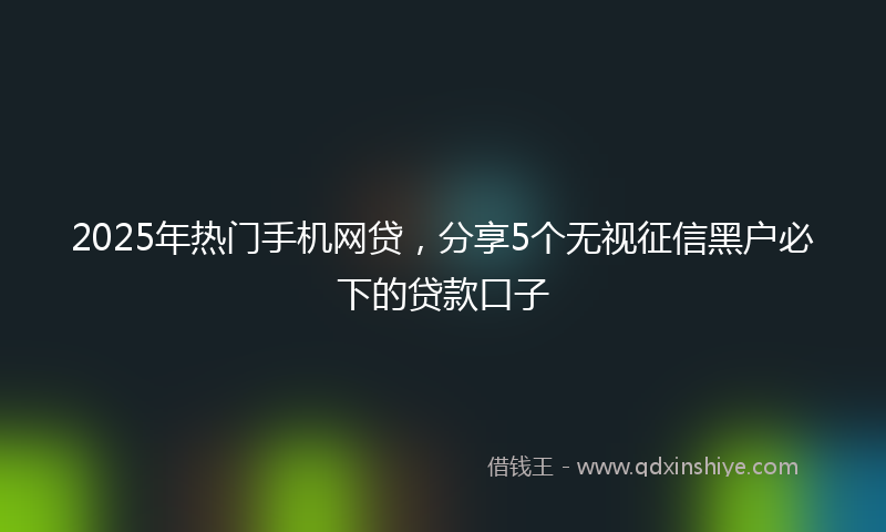 2025年热门手机网贷，分享5个无视征信黑户必下的贷款口子