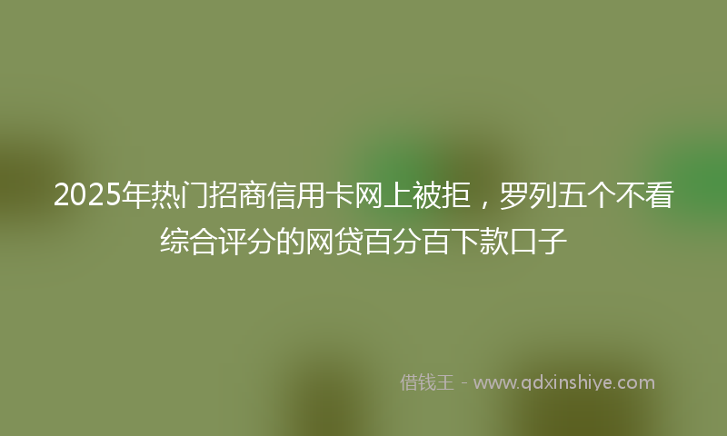 2025年热门招商信用卡网上被拒，罗列五个不看综合评分的网贷百分百下款口子
