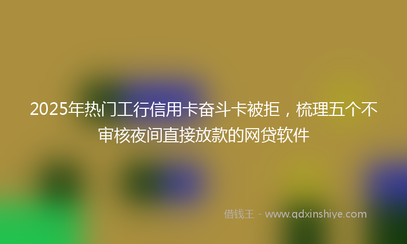 2025年热门工行信用卡奋斗卡被拒，梳理五个不审核夜间直接放款的网贷软件