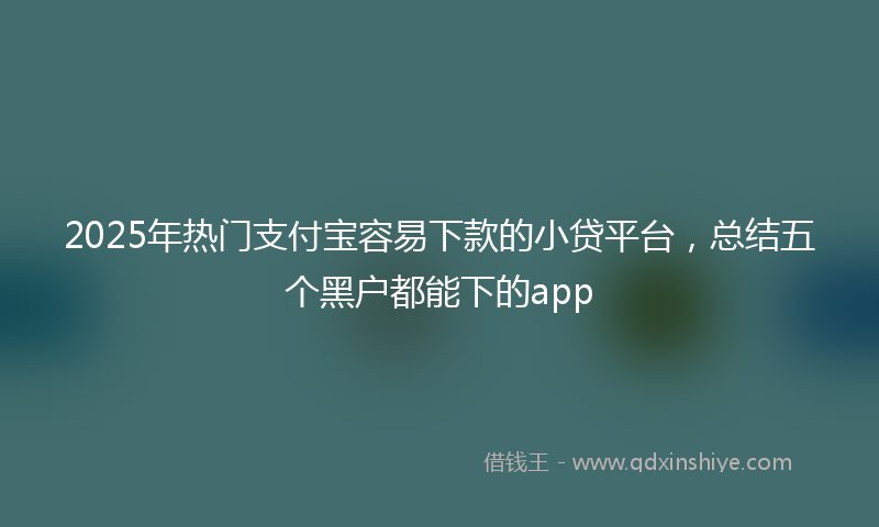 2025年热门支付宝容易下款的小贷平台，总结五个黑户都能下的app