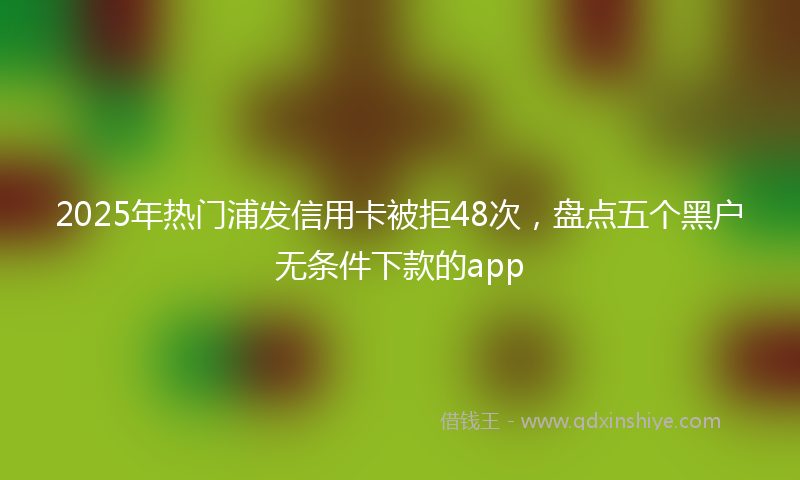 2025年热门浦发信用卡被拒48次，盘点五个黑户无条件下款的app