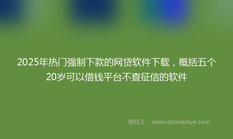 2025年热门强制下款的网贷软件下载，概括五个20岁可以借钱平台不查征信的软件