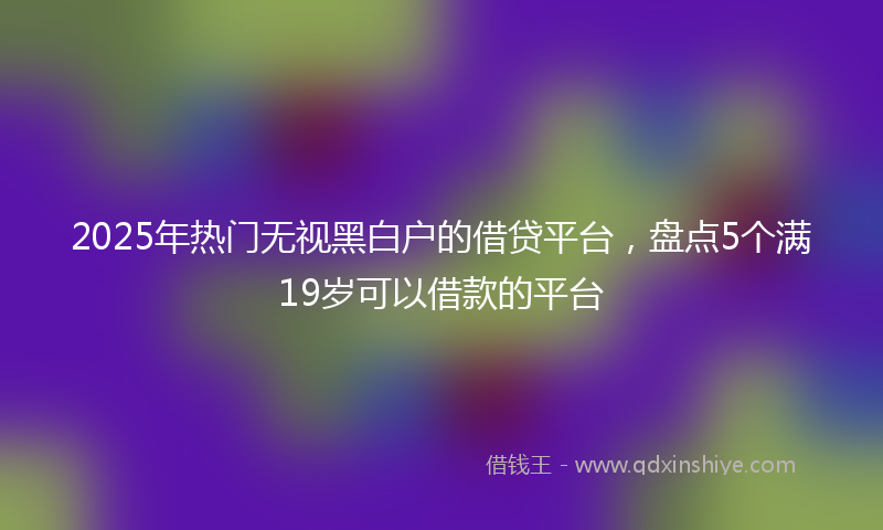 2025年热门无视黑白户的借贷平台，盘点5个满19岁可以借款的平台