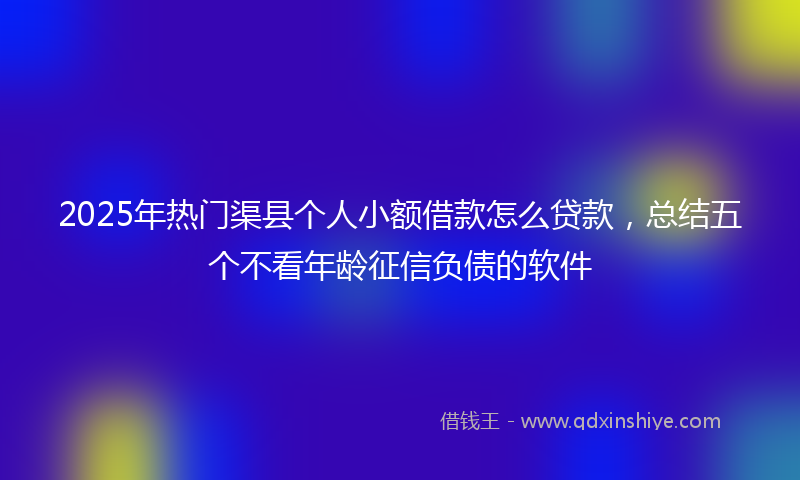 2025年热门渠县个人小额借款怎么贷款，总结五个不看年龄征信负债的软件