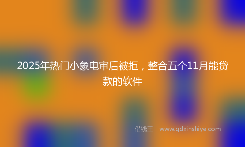 2025年热门小象电审后被拒，整合五个11月能贷款的软件
