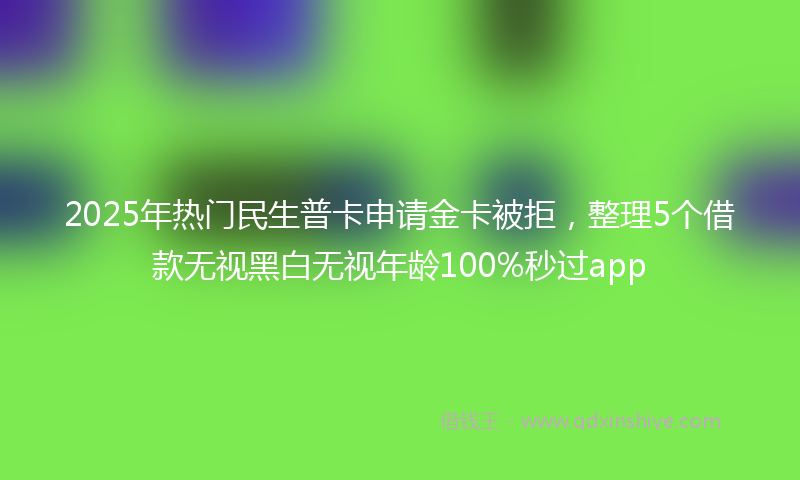 2025年热门民生普卡申请金卡被拒，整理5个借款无视黑白无视年龄100%秒过app