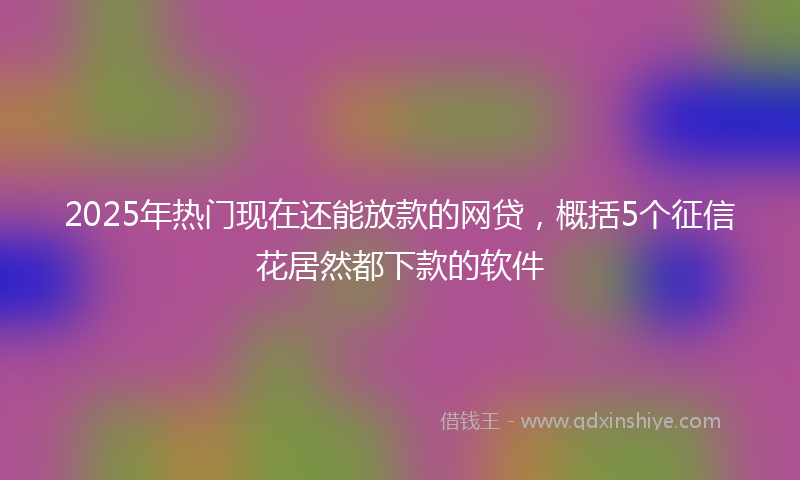 2025年热门现在还能放款的网贷，概括5个征信花居然都下款的软件