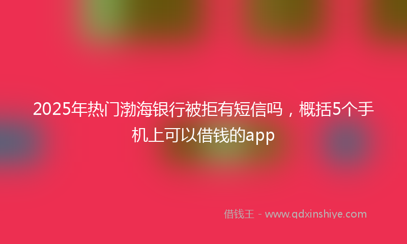 2025年热门渤海银行被拒有短信吗，概括5个手机上可以借钱的app